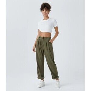 Halara Womens Med Mid Rise Side Pocket Corduroy Pants Preppy College 2000s NWT